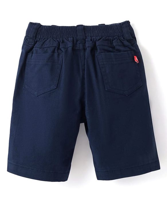 Babyhug Twill Woven Knee Length With Stretch Washed Jamaican - Navy Blue