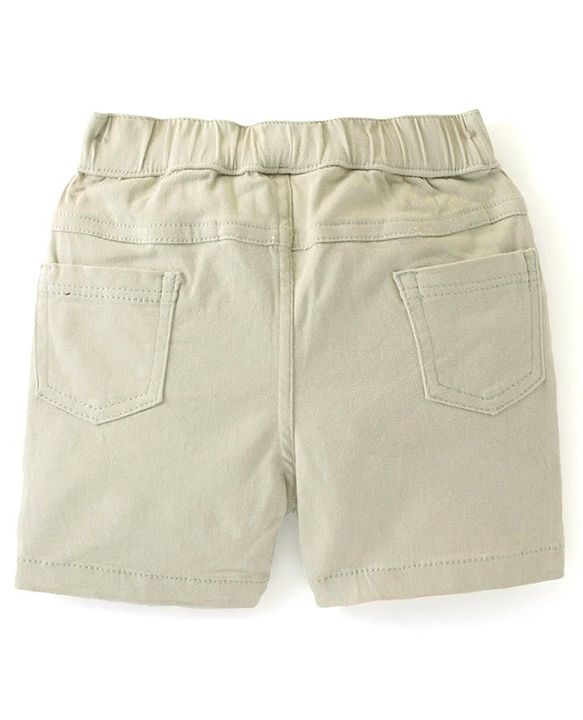 Babyhug Twill Woven Solid Shorts -  Beige