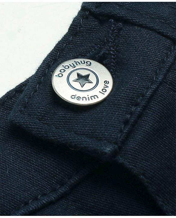 Babyhug Twill Woven Shorts With Stretch - Navy Blue