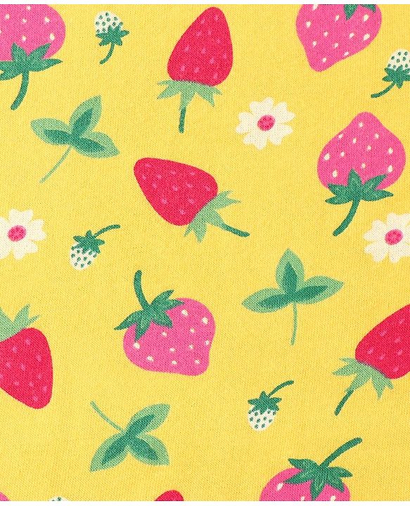 Babyhug Woven Terry Towel With Hood Strawberry Print L 76 x B 76 cm - Yellow