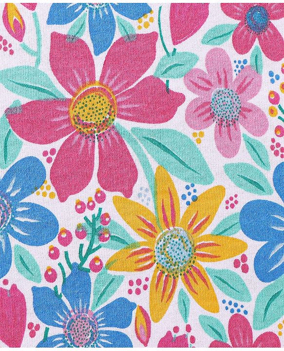 Babyhug Woven Terry Towel With Hood Floral Print L 76 x B 76 cm - Multicolour