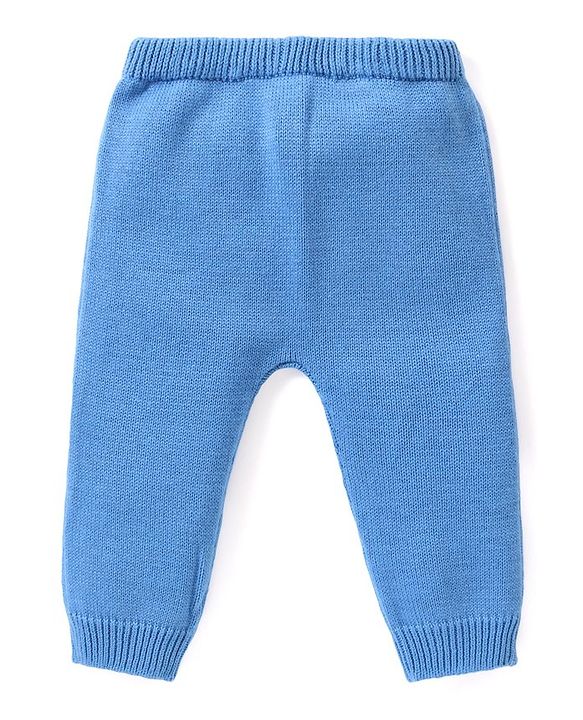 Babyhug Knitted Full Sleeves Sweater Set with Cap Stripes & Sun Patch - Multicolor