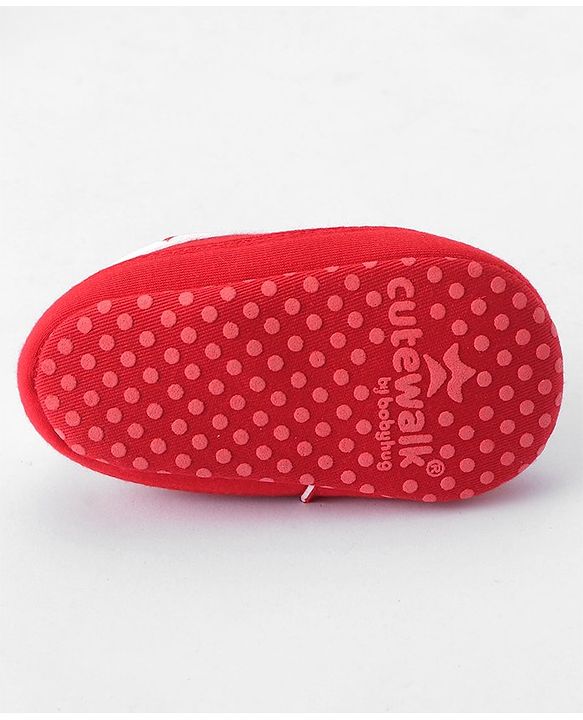 Cute Walk by Babyhug Velcro Closure Booties - Red