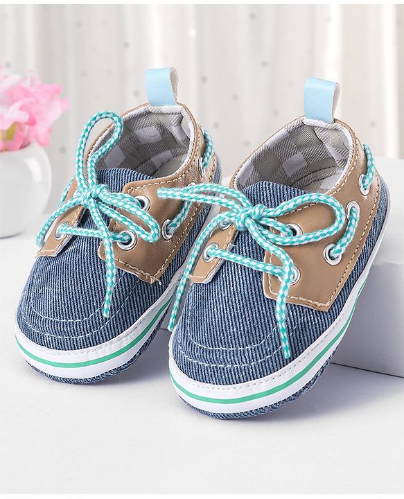 Cute Walk by Babyhug Lace Up Booties - Blue