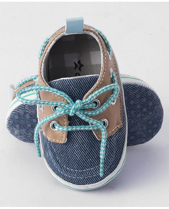 Cute Walk by Babyhug Lace Up Booties - Blue