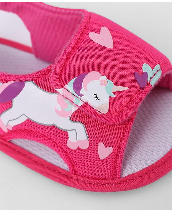 Cute Walk by Babyhug Velcro Closure Booties With Watermelon Print - Blue & Fuchsia