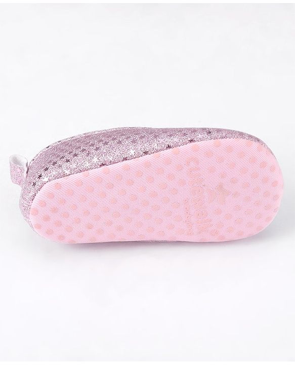 Cute Walk by Babyhug Slip On Booties With Bow Applique - Pink