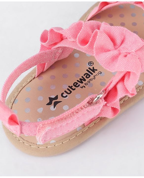 Cute Walk by Babyhug Velcro Closure Booties - Pink