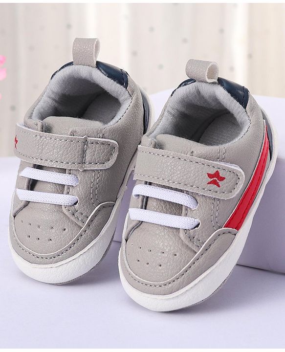 Cute Walk by Babyhug Velcro Closure Booties - Grey