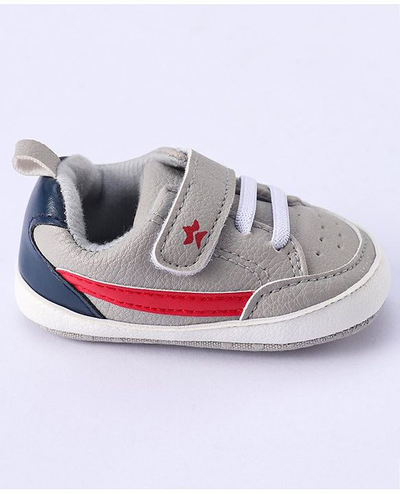 Cute Walk by Babyhug Velcro Closure Booties - Grey