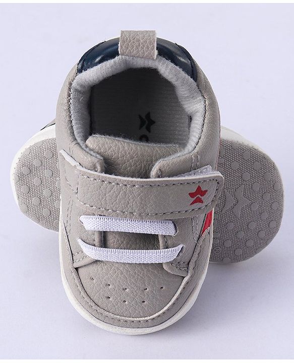 Cute Walk by Babyhug Velcro Closure Booties - Grey