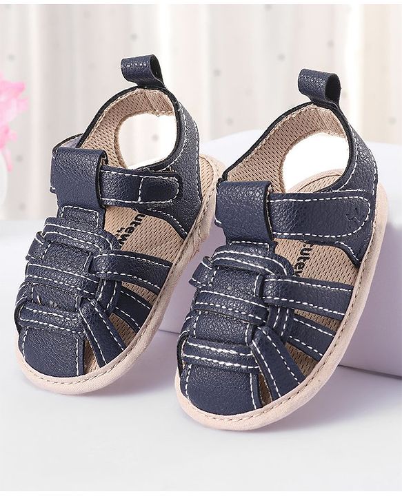 Cute Walk by Babyhug Velcro Closure Booties - Navy Blue