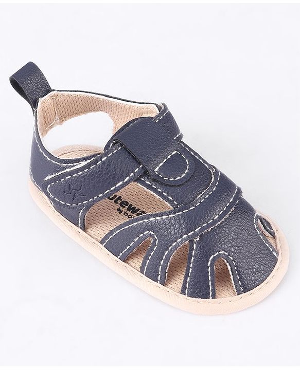 Cute Walk by Babyhug Velcro Closure Booties - Navy Blue