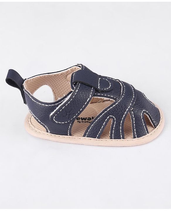 Cute Walk by Babyhug Velcro Closure Booties - Navy Blue