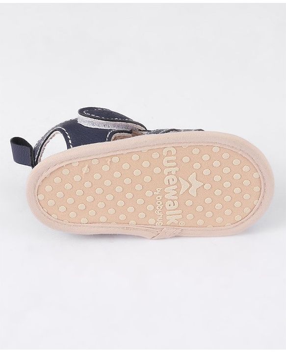 Cute Walk by Babyhug Velcro Closure Booties - Navy Blue