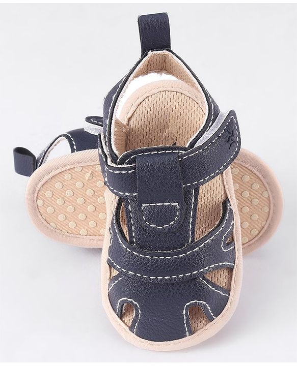 Cute Walk by Babyhug Velcro Closure Booties - Navy Blue