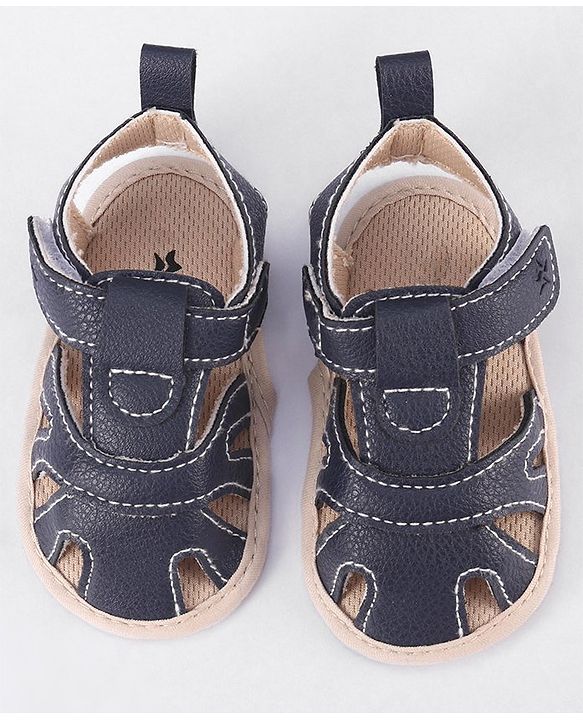 Cute Walk by Babyhug Velcro Closure Booties - Navy Blue