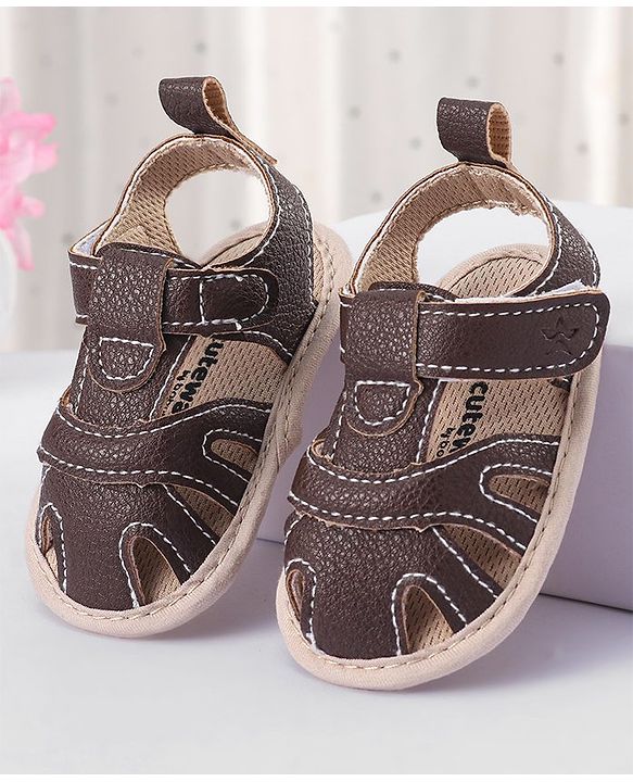 Cute Walk by Babyhug Velcro Closure Booties - Brown