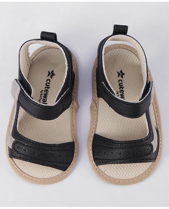 Cute Walk by Babyhug Velcro Closure Booties - Black