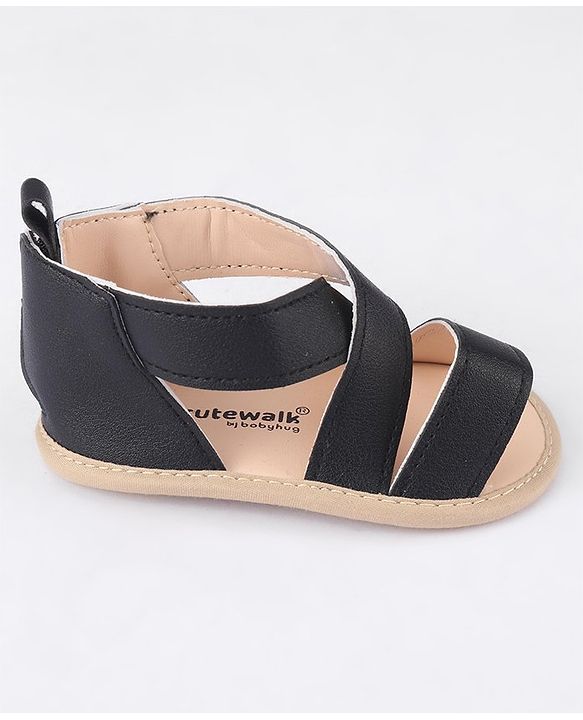 Cute Walk by Babyhug Velcro Closure Booties - Black