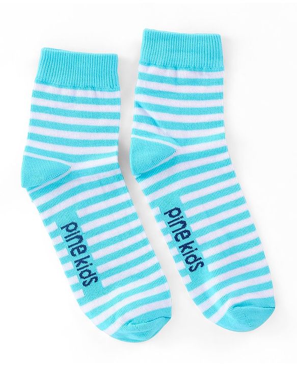 Pine Kids High Ankle Length Socks Hawaiin Theme Print Pack of 3 - Blue