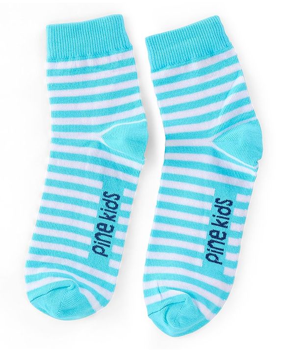 Pine Kids High Ankle Length Socks Hawaiin Theme Print Pack of 3 - Blue