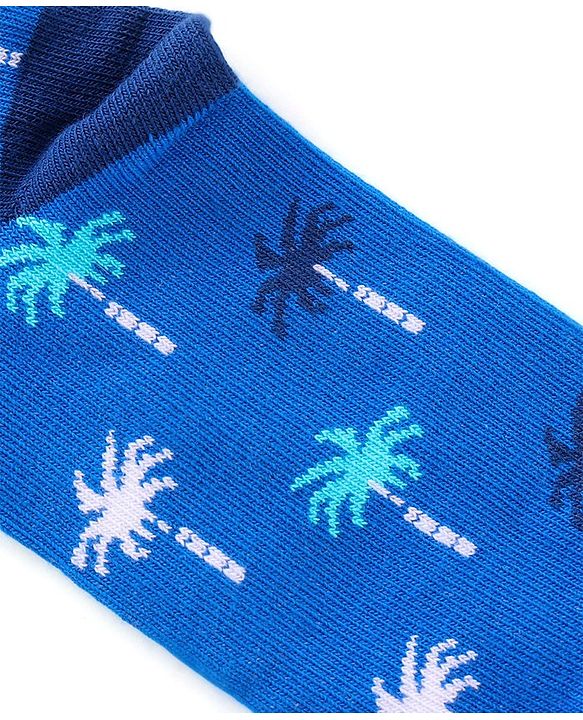 Pine Kids High Ankle Length Socks Hawaiin Theme Print Pack of 3 - Blue
