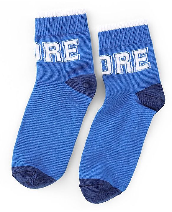 Pine Kids Knit High Ankle Length Socks with Text Design Pack of 3 - Multicolour