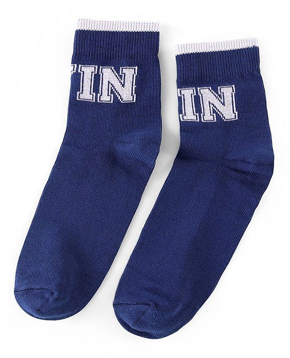Pine Kids Knit High Ankle Length Socks with Text Design Pack of 3 - Multicolour
