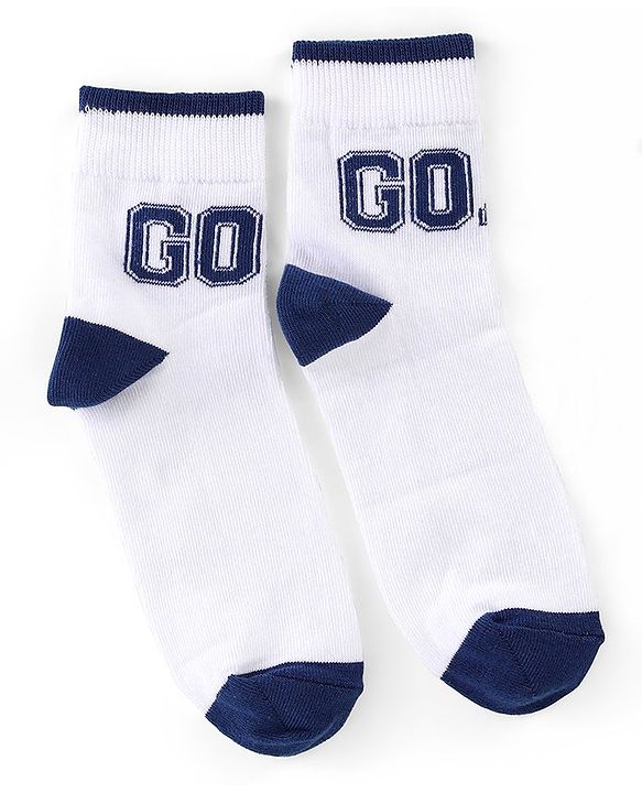 Pine Kids Knit High Ankle Length Socks with Text Design Pack of 3 - Multicolour