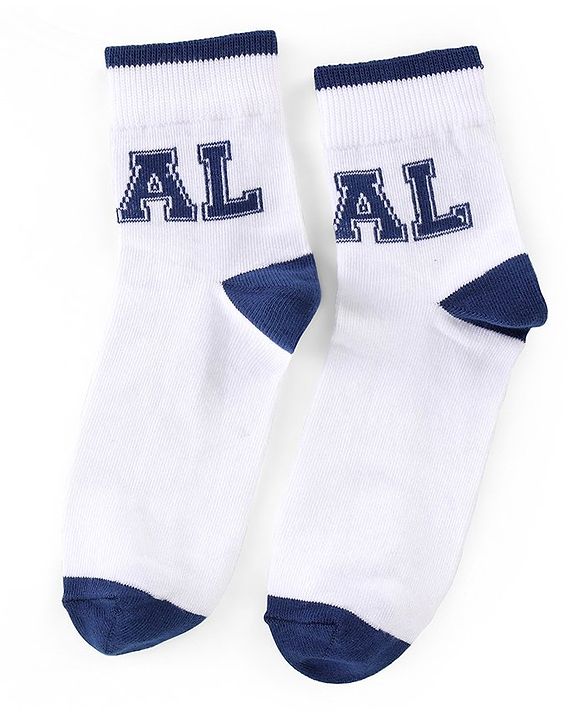Pine Kids Knit High Ankle Length Socks with Text Design Pack of 3 - Multicolour