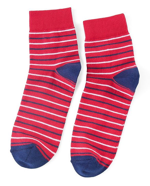 Pine Kids High Ankle Length Socks Text and Stripes Print Pack of 3 - Multicolor