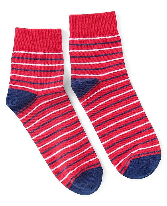 Pine Kids High Ankle Length Socks Text and Stripes Print Pack of 3 - Multicolor