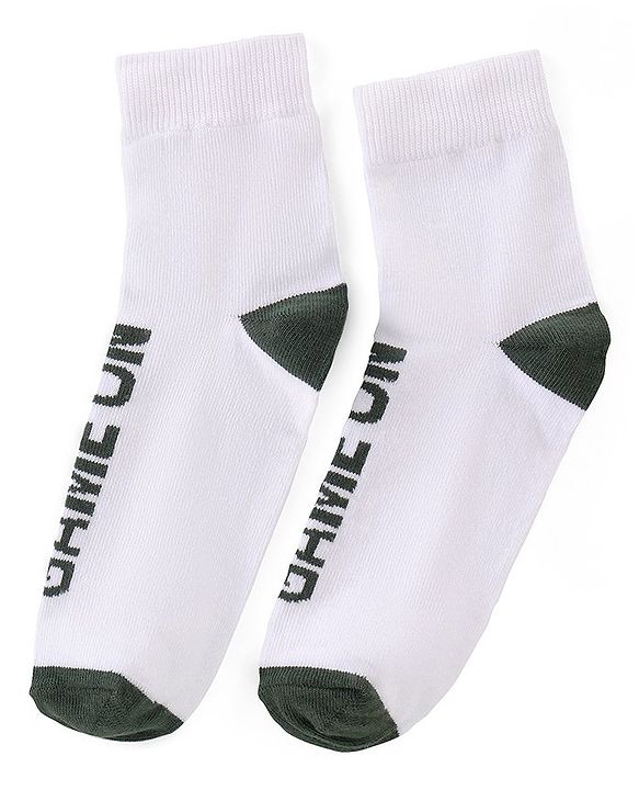 Pine Kids High Ankle Length Socks Text Print Pack of 3 - Multicolor