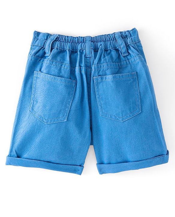 Babyhug Twill Mid Thigh Shorts Boat Print - Blue