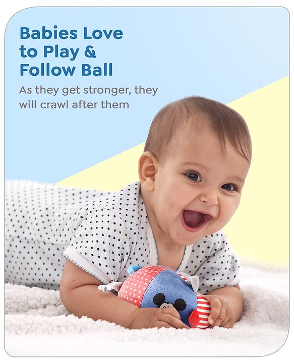Babyhug Disney Mickey Soft Ball With Loops -  Circumference- 44 cm