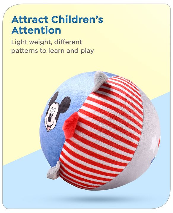 Babyhug Disney Mickey Soft Ball With Loops -  Circumference- 44 cm