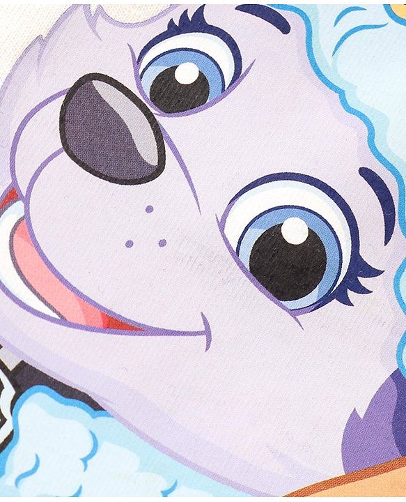 Babyhug Cotton Knit Sleeveless Paw Patrol Printed T-Shirt - Cream
