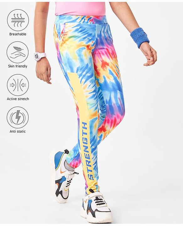 Pine Active Full Length Super Stretch Leggings Text Print - Multicolour