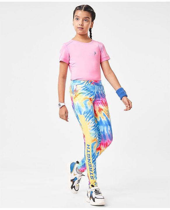 Pine Active Full Length Super Stretch Leggings Text Print - Multicolour
