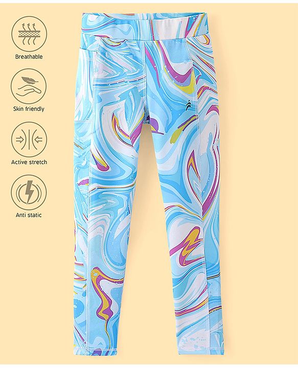 Pine Active Full Length Super Stretch Leggings Marble Print - Multicolour