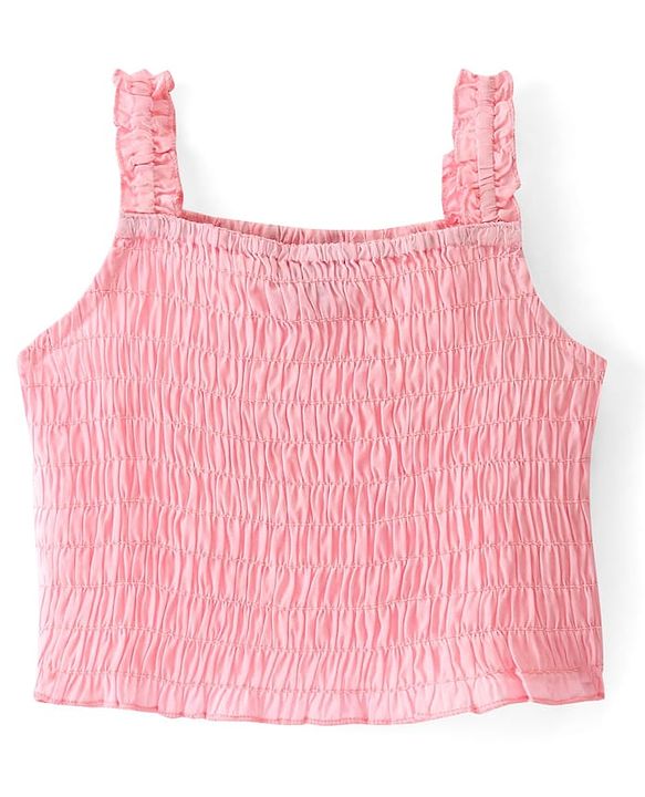 Pine Kids Cotton Woven Sleeveless Solid Color Top & Shorts Set - Pink