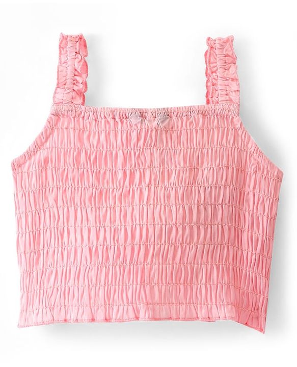 Pine Kids Cotton Woven Sleeveless Solid Color Top & Shorts Set - Pink