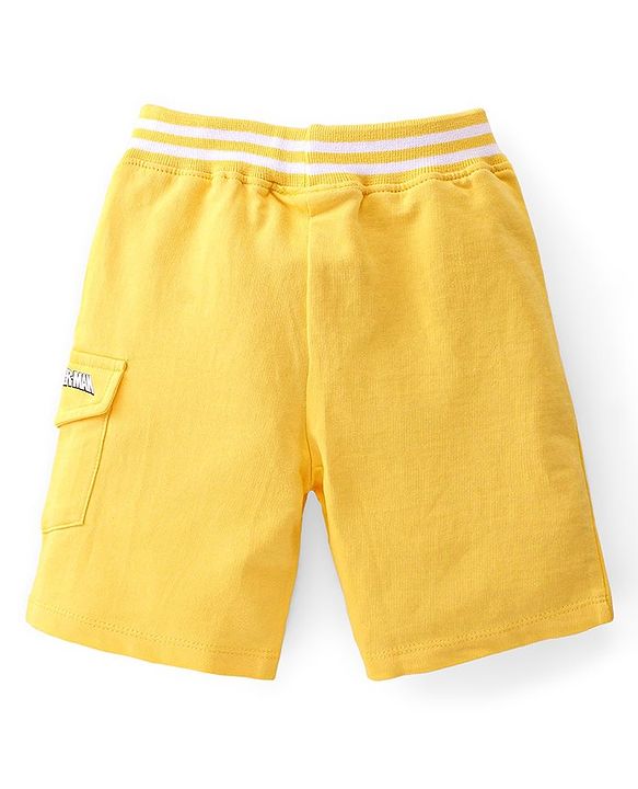 Babyhug Marvel Single Jersey Knit Sleeveless T-Shirt & Shorts With Spiderman Graphics - Red & Yellow