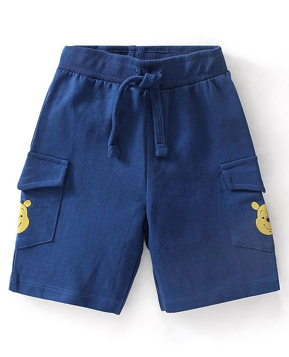 Babyhug Disney 100% Cotton Single Jersey Half Sleeve T-Shirt & Shorts With Winnie The Pooh Graphics - Yellow & Blue