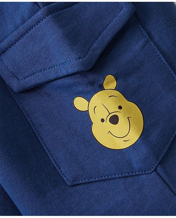 Babyhug Disney 100% Cotton Single Jersey Half Sleeve T-Shirt & Shorts With Winnie The Pooh Graphics - Yellow & Blue