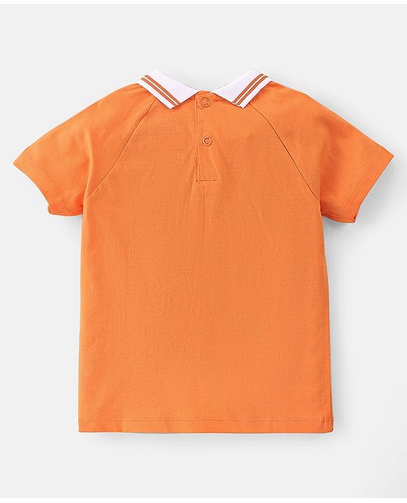 Babyhug Disney 100% Cotton Knit Single Jersey Half Sleeves T-Shirt & Shorts With Tigger Graphics - Orange & Navy Blue