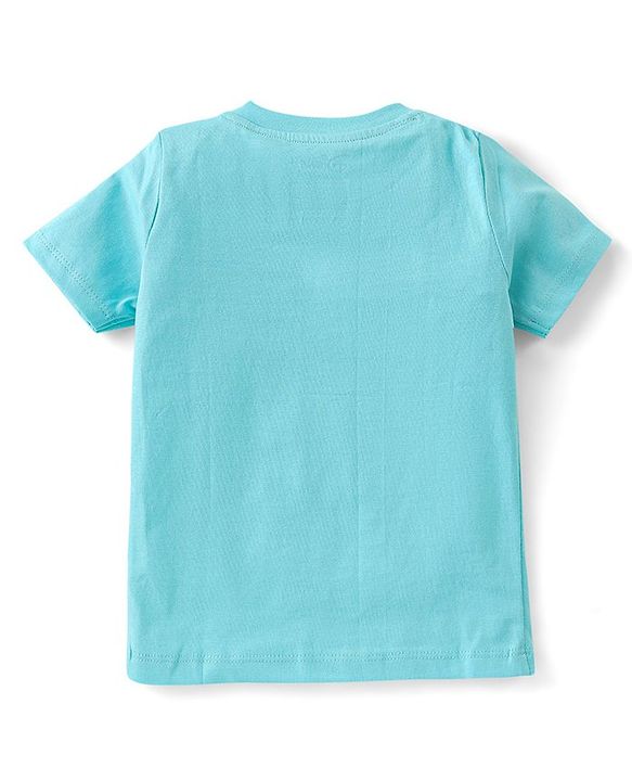 Babyhug Disney Single Jersey Knit Foil Print Half Sleeves T-Shirt & Shorts with Lion King Graphics - Sky Blue