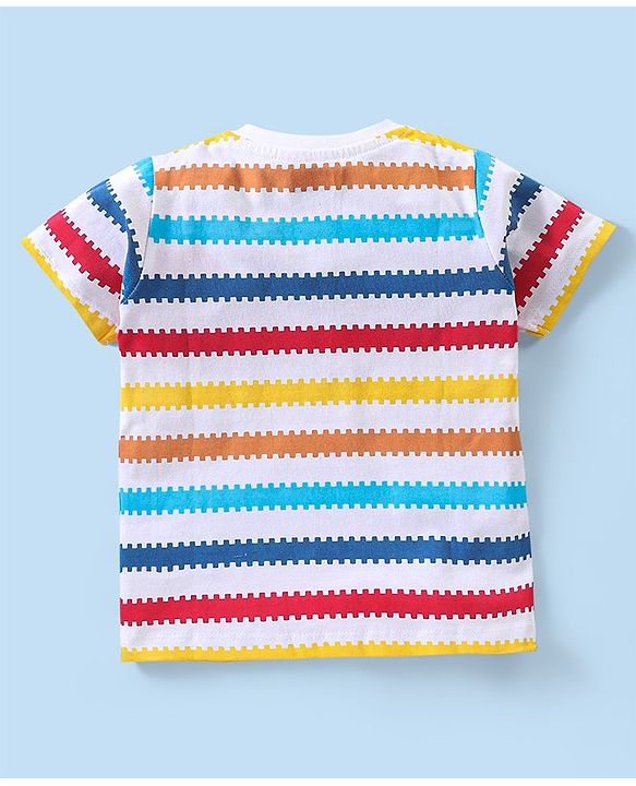 Babyhug Cotton Knit Half Sleeves Printed Short Night Suit   - Multicolor