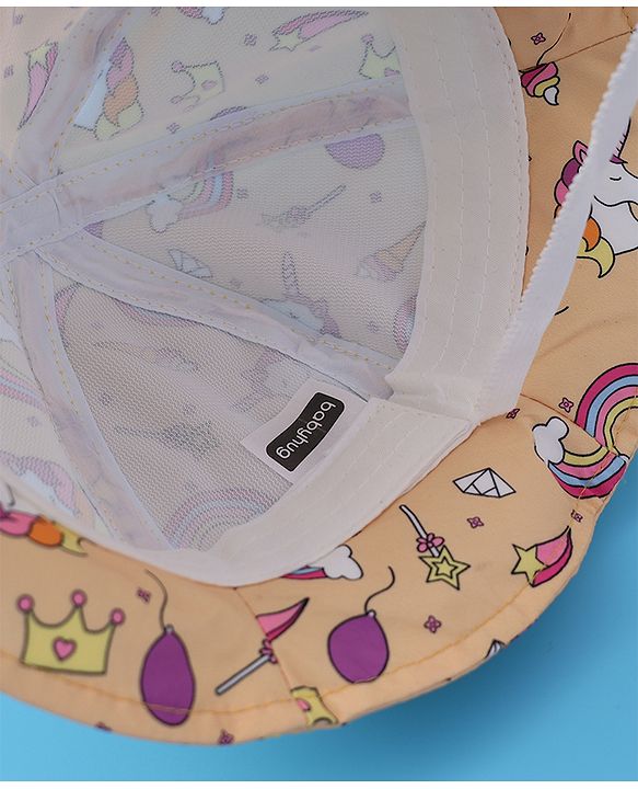Babyhug Bucket Hat Unicorn Print - Light Yellow